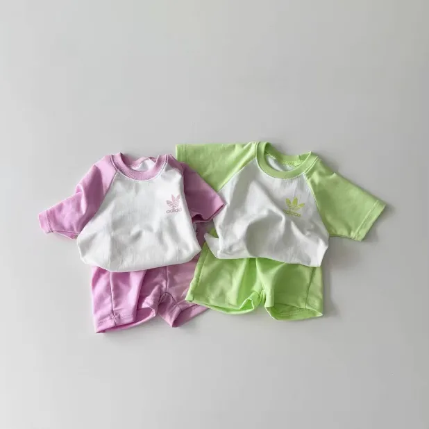 【80-140cm】二点セット 好感度100％ カジュアル 快適 半袖Ｔシャツ＋ショートパンツ セットアップ