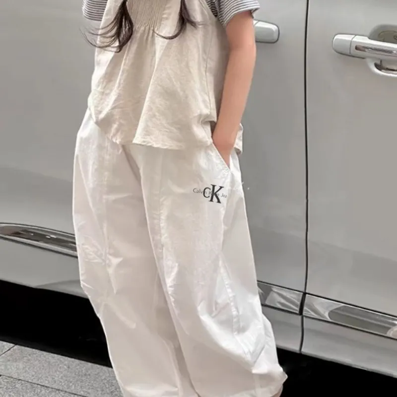 【100-150cm】 よく売れるトレンド シンプル カジュアル ゆったり 合わせやすい 長ズボン