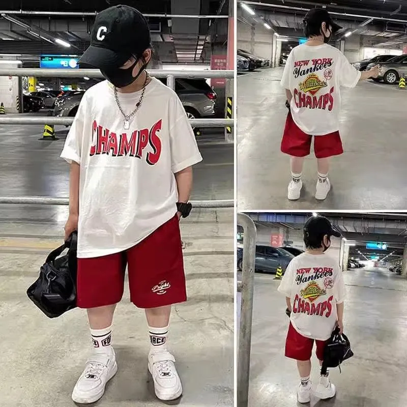 【90-160cm】存在感アップ  大人気 プリントアルファベット 男の子 半袖 Ｔシャツ