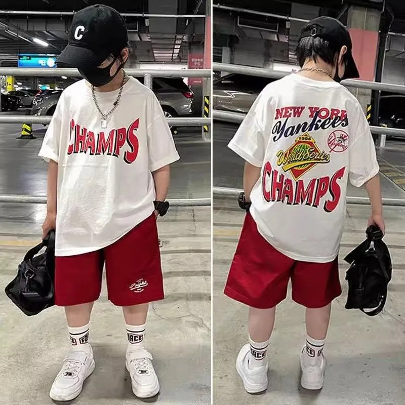 【90-160cm】存在感アップ  大人気 プリントアルファベット 男の子 半袖 Ｔシャツ