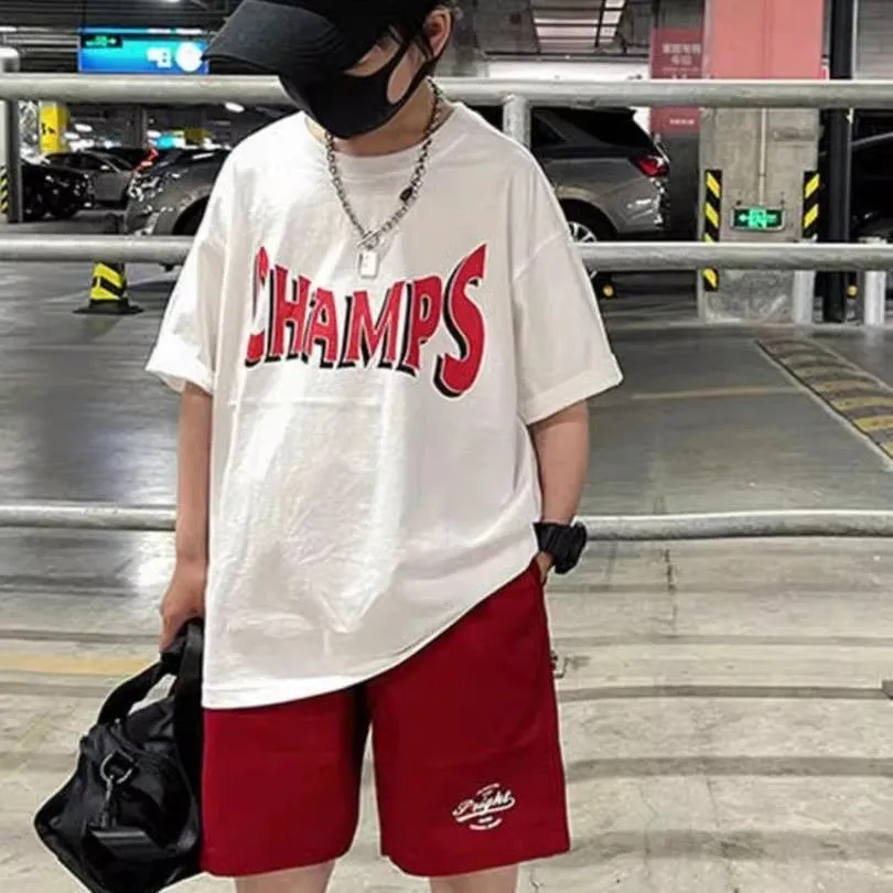 【90-160cm】存在感アップ  大人気 プリントアルファベット 男の子 半袖 Ｔシャツ