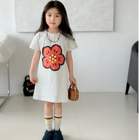 【100-170cm】毎日着たくなる 大人気 可愛い 花柄 着やすい 女の子 半袖 ワンピース