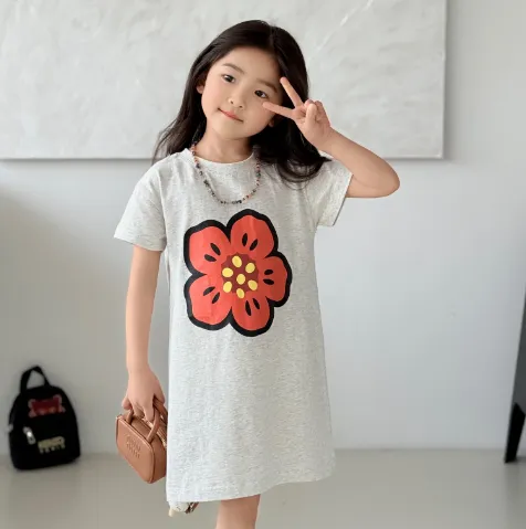 【100-170cm】毎日着たくなる 大人気 可愛い 花柄 着やすい 女の子 半袖 ワンピース