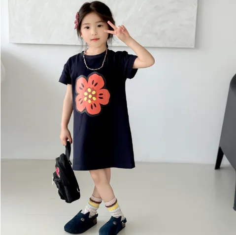 【100-170cm】毎日着たくなる 大人気 可愛い 花柄 着やすい 女の子 半袖 ワンピース