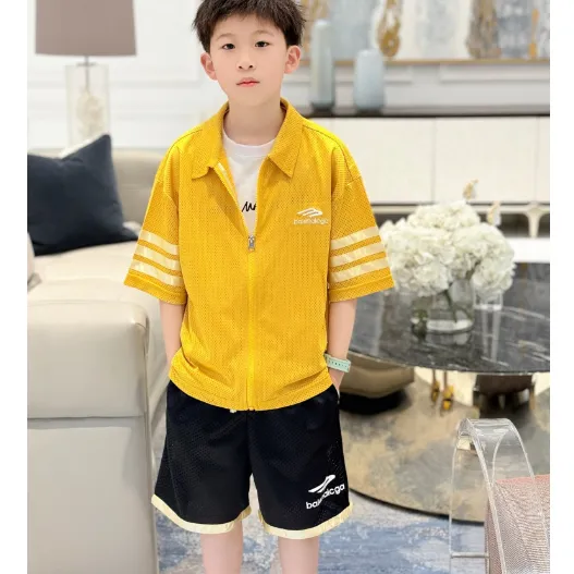 【100-160cm】二点セット 単品注文OK 通気性抜群 カジュアル 男の子 Ｔシャツ＋ショートパンツ セット