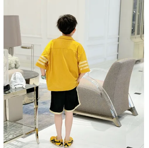 【100-160cm】二点セット 単品注文OK 通気性抜群 カジュアル 男の子 Ｔシャツ＋ショートパンツ セット