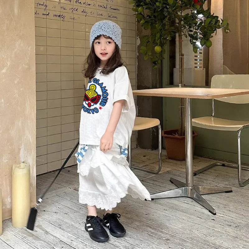 【90-160cm】元気いっぱい  大活躍 プリント カジュアル 女の子 半袖 Ｔシャツ