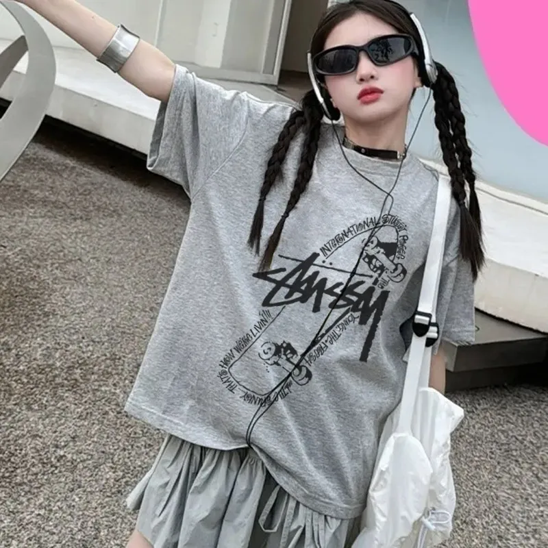 【90-160cm】絶対見逃さないで 大活躍 ユニーク カジュアル 女の子 半袖 Ｔシャツ