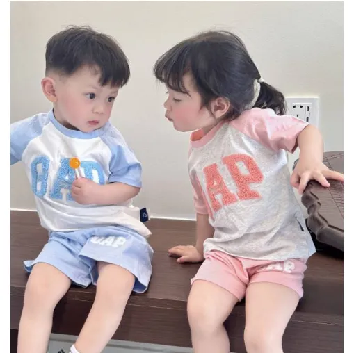 【80-130cm】二点セット 大人気 カジュアル 可愛い 快適 半袖Ｔシャツ＋ショートパンツ セット