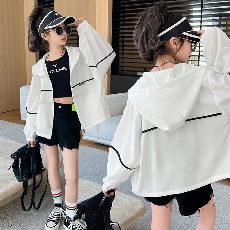 【120-170cm】お気に入り 取り入れたい カジュアル 女の子 日焼け防止 アウター