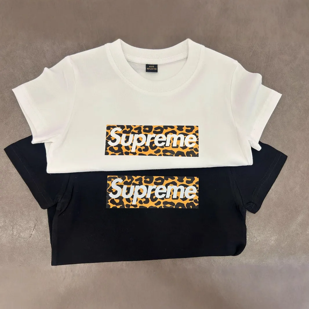 【90-160cm】着回し最強  爆売れ中 カジュアル トレンド ヒョウ柄 半袖 Ｔシャツ
