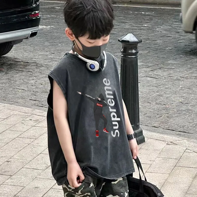 【100-150cm】これを逃す手はない トレンド  着やすい 快適 男の子 タンクトップ