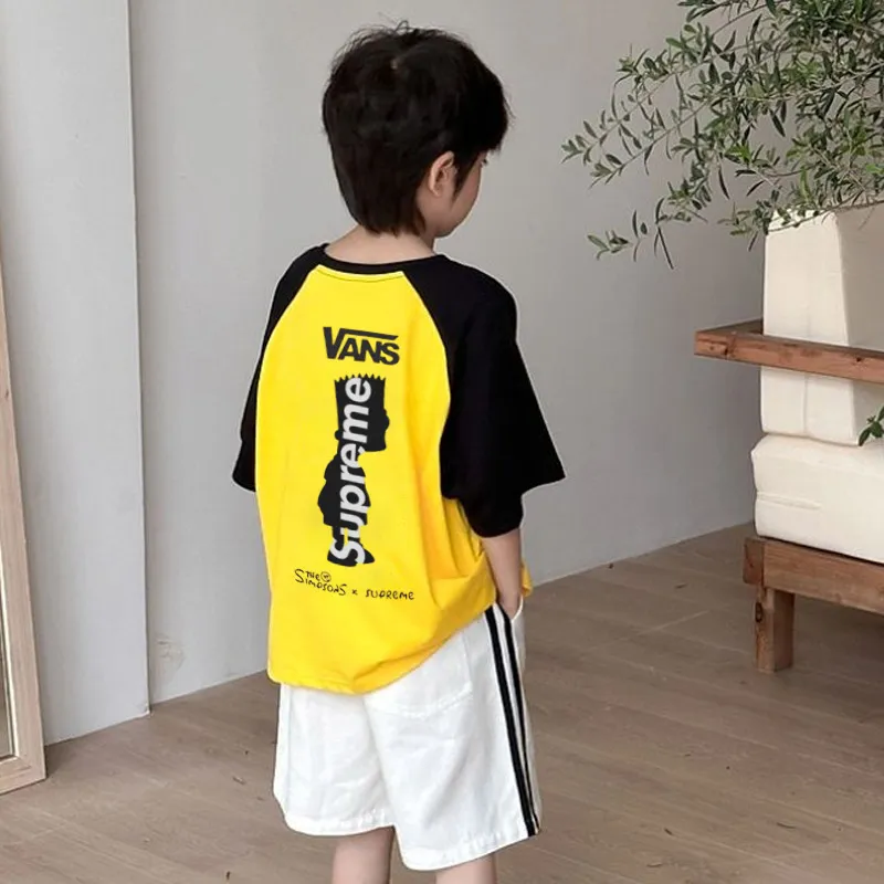 【100-150cm】二点セット 単品注文OK 着回し力抜群 大活躍 クール 男の子 半袖Ｔシャツ＋パンツ セット