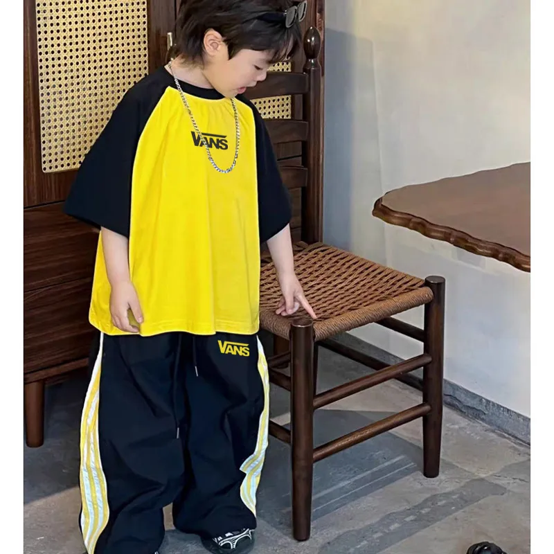 【100-150cm】二点セット 単品注文OK 着回し力抜群 大活躍 クール 男の子 半袖Ｔシャツ＋パンツ セット