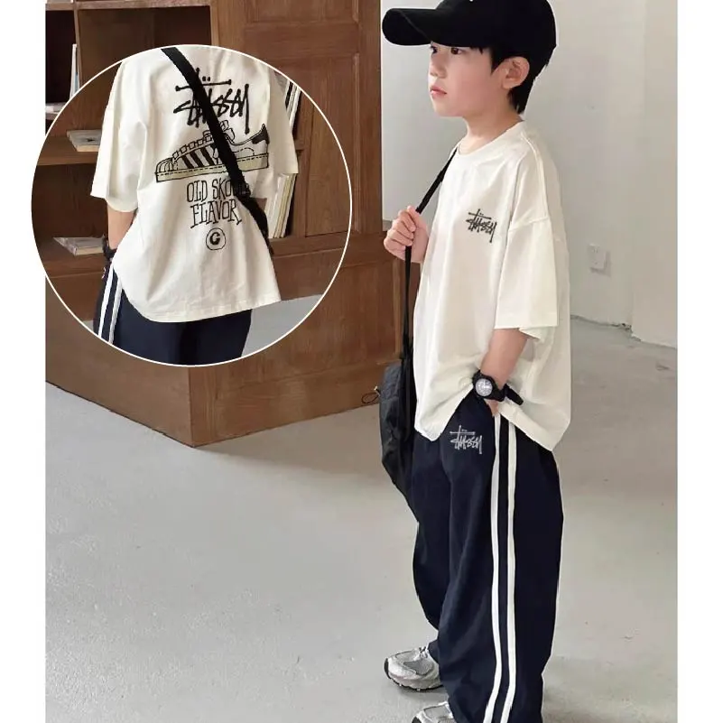 【100-150cm】二点セット 単品注文OK 話題沸騰中 爆売れ中 カッコイイ 男の子 半袖Ｔシャツ＋パンツ セットアップ