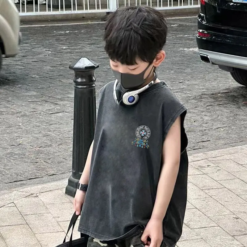 【100-150cm】着回し力抜群 大人気 カッコイイ ユニーク 快適 男の子 タンクトップ