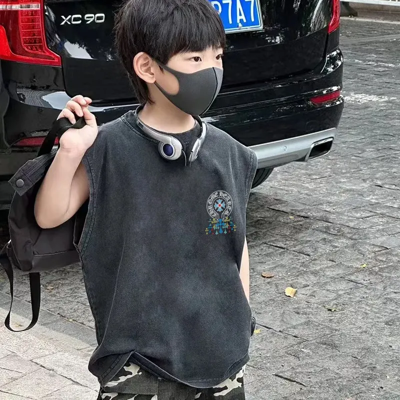 【100-150cm】着回し力抜群 大人気 カッコイイ ユニーク 快適 男の子 タンクトップ