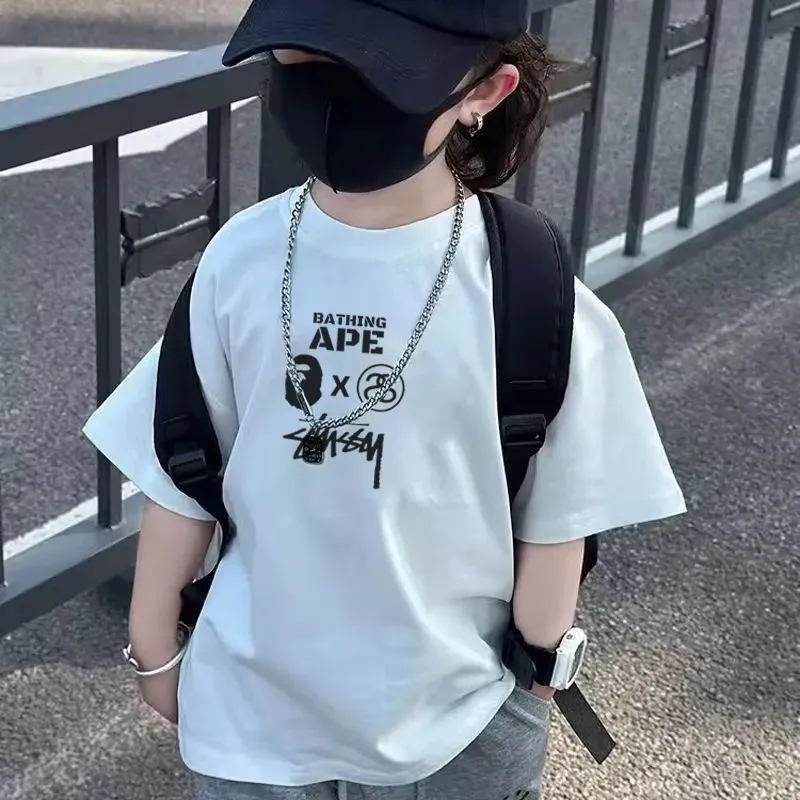 【90-160cm】着回し力抜群 爆売れ中  プリント 合わせやすい 男の子 半袖 Ｔシャツ