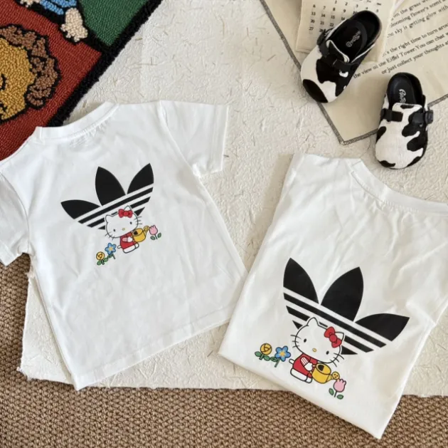 【90-150cm+親サイズ】売り切れ必至 カートゥーン 可愛い 合わせやすい 親子ペア 半袖 Ｔシャツ