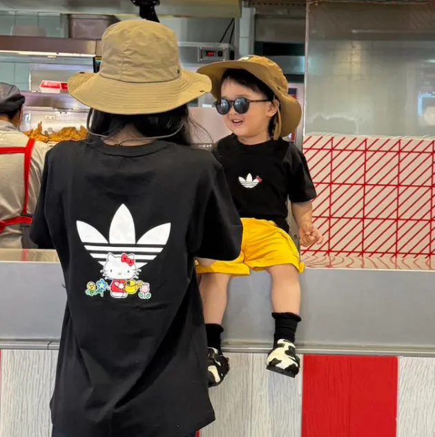 【90-150cm+親サイズ】売り切れ必至 カートゥーン 可愛い 合わせやすい 親子ペア 半袖 Ｔシャツ