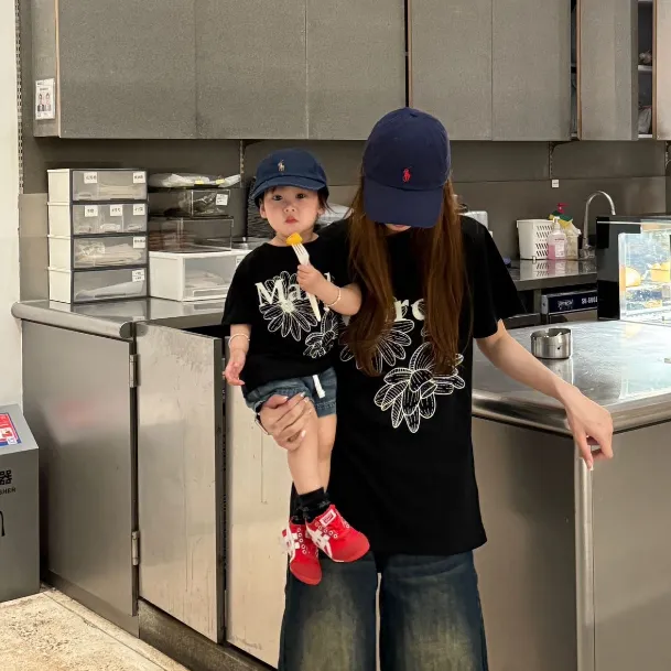 【90-150cm+親サイズ】話題沸騰中 大活躍 定番 カジュアル 親子ペア 半袖 Ｔシャツ