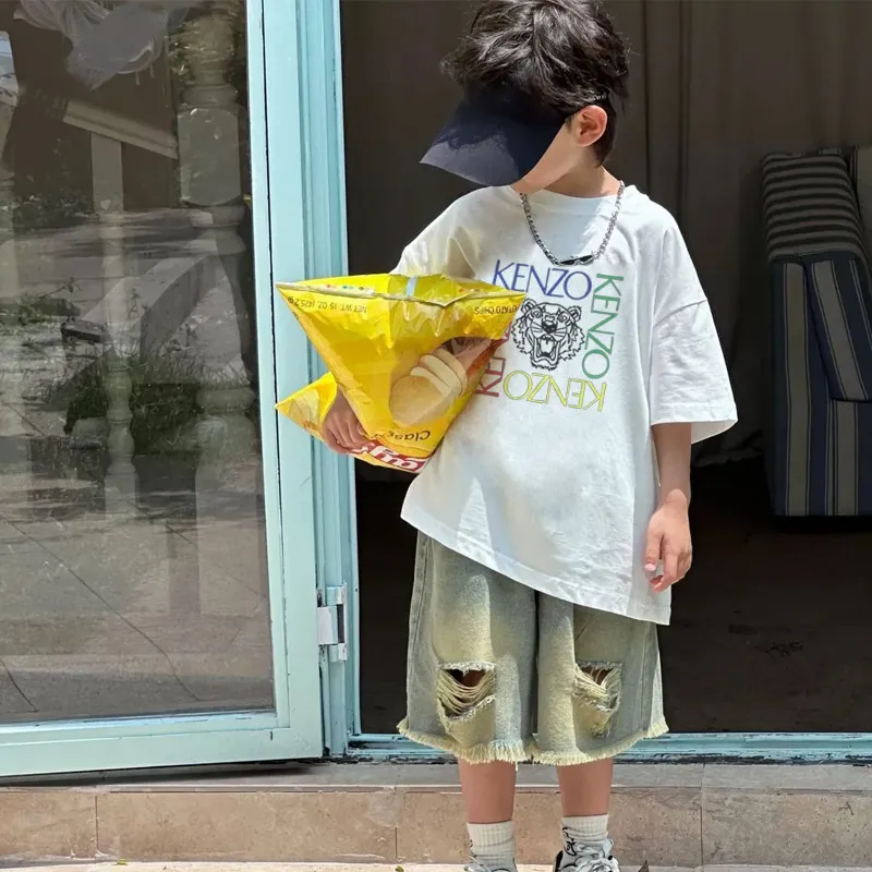 【90-160cm】リラックス感ある  カッコイイ カジュアル 着やすい 男の子 半袖 Ｔシャツ