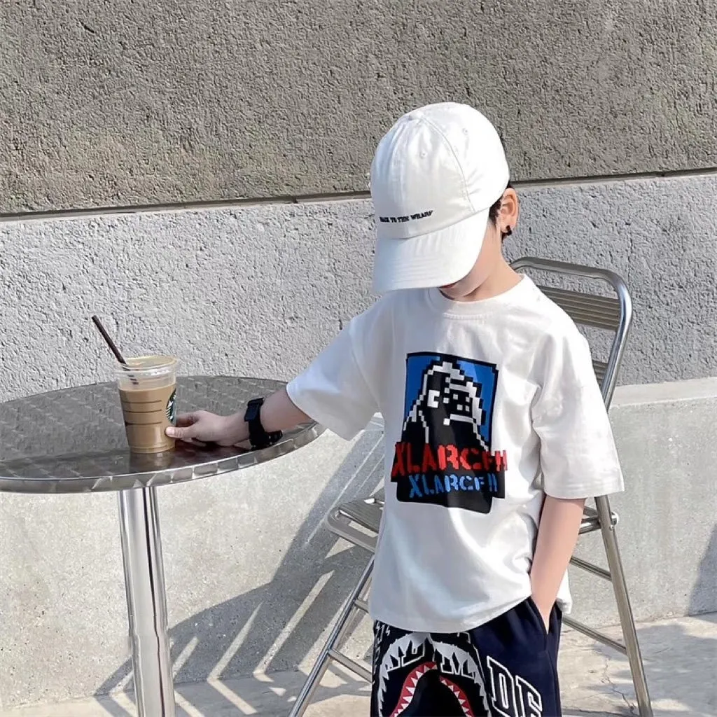 【90-160cm】リラックス感ある 大注目 カジュアル プリント 男の子 半袖 Ｔシャツ