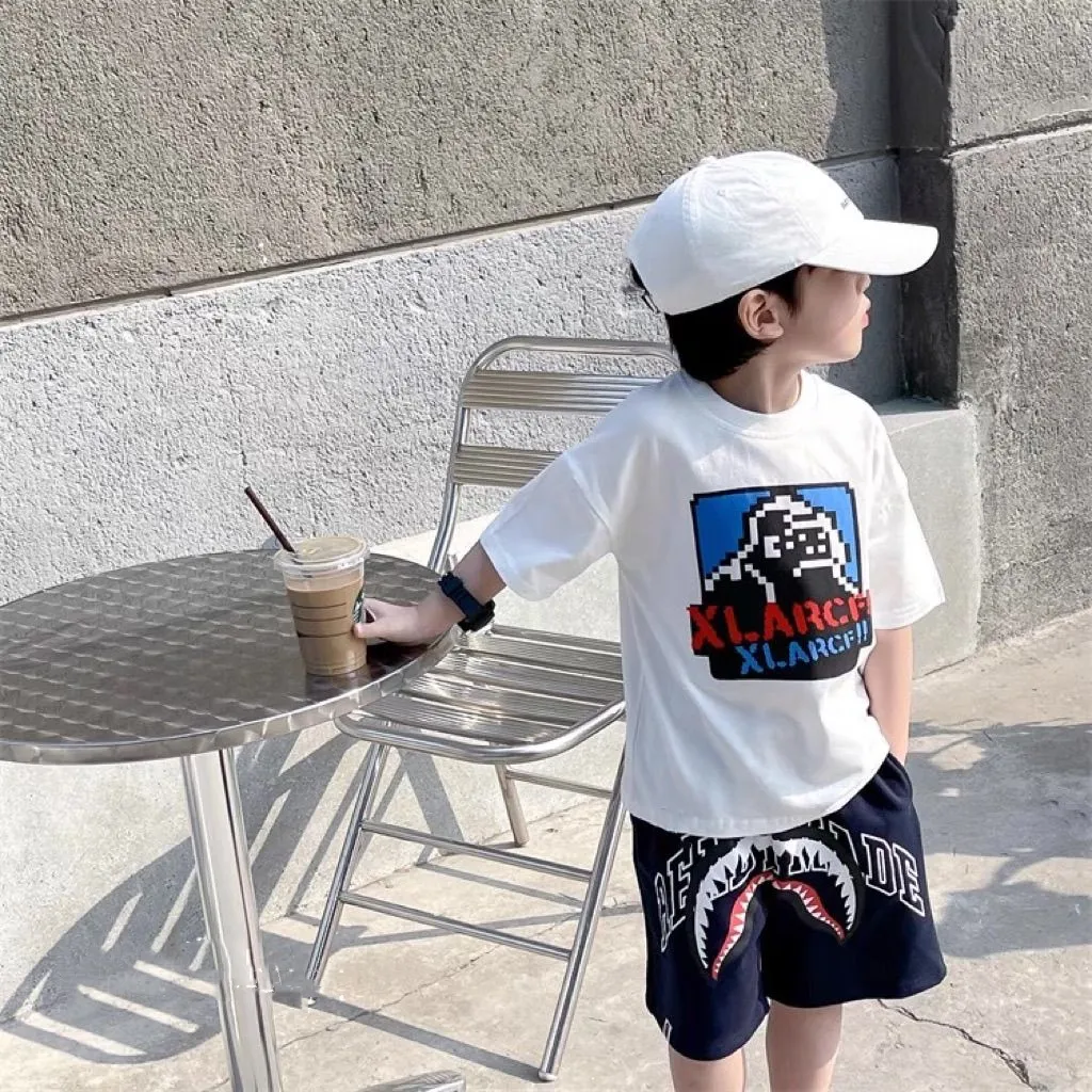 【90-160cm】リラックス感ある 大注目 カジュアル プリント 男の子 半袖 Ｔシャツ