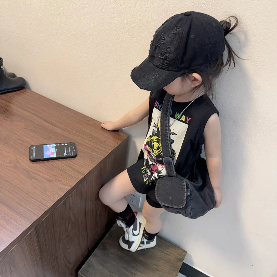 【90-140cm】絶対欲しい 大人気 カジュアル 可愛い プリント 女の子 タンクトップ
