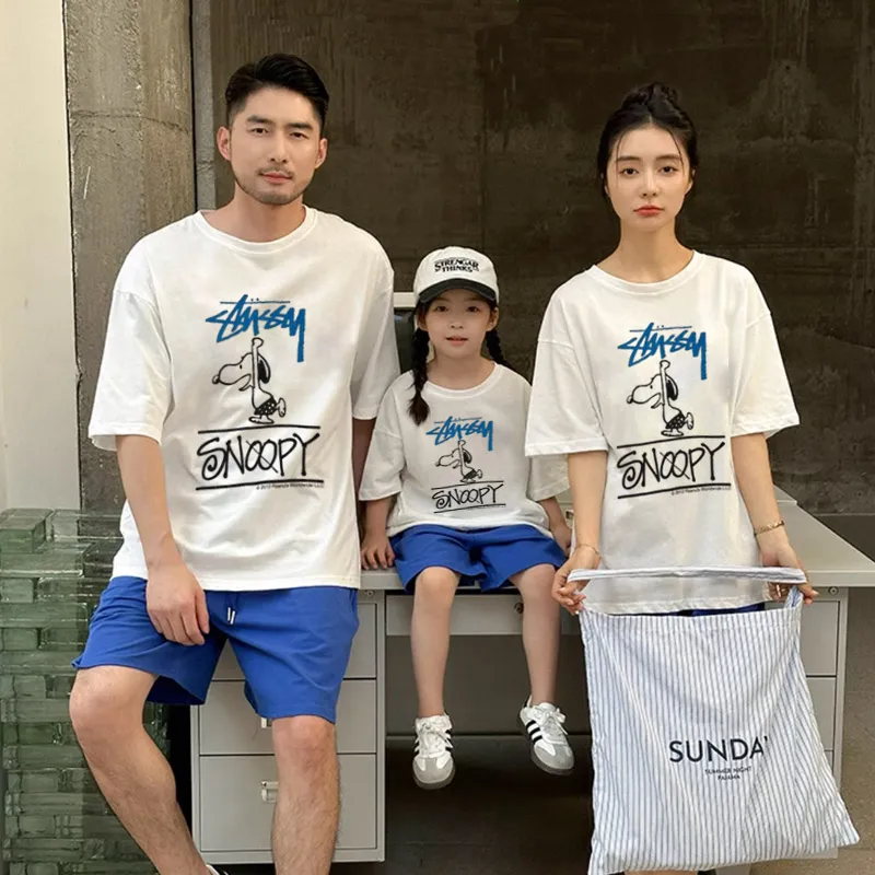 【90-160cm+親サイズ】着回し力抜群 大注目 カジュアル 合わせやすい 親子ペア 半袖 Ｔシャツ