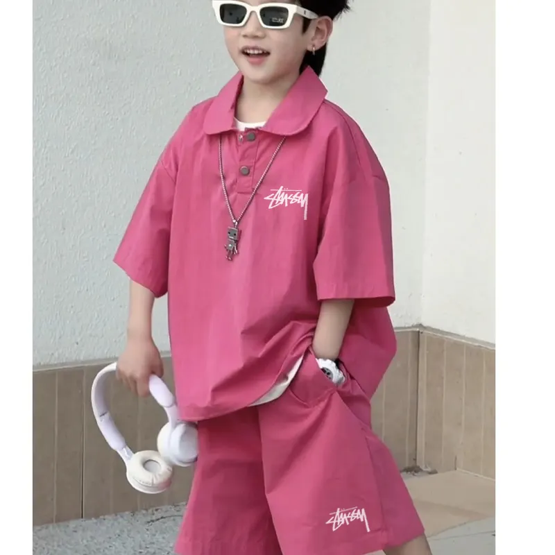 【100-150cm】二点セット トレンド感たっぷり 動きやすい 半袖Ｔシャツ＋ショートパンツ セットアップ