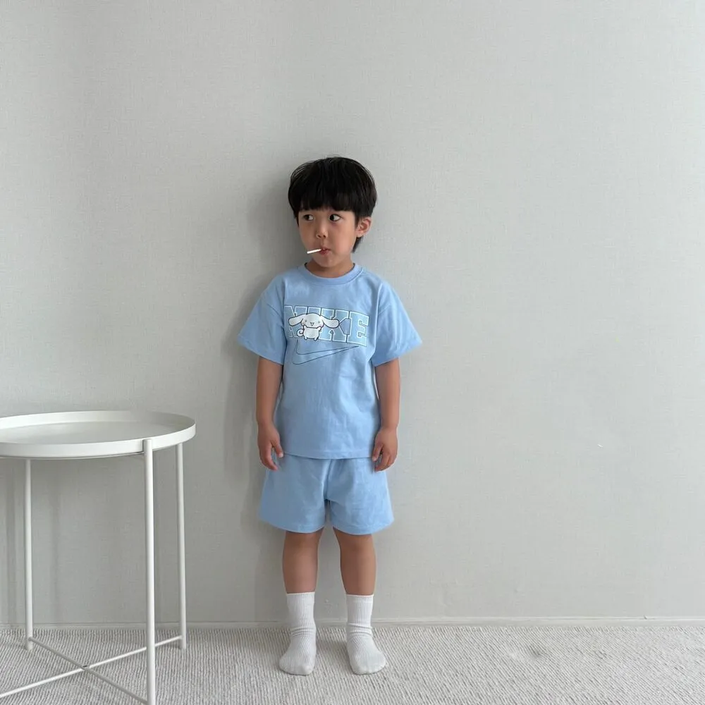 【80-130cm】二点セット 注目度UP カートゥーン 可愛い 多色展開 半袖Ｔシャツ＋ショートパンツ セットアップ