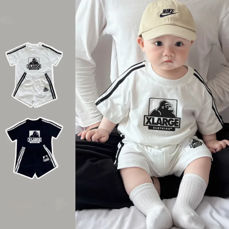 【80-160cm】二点セット 単品注文可 トレンド感満点 カジュアル 男の子 半袖Ｔシャツ＋ショートパンツ セットアップ
