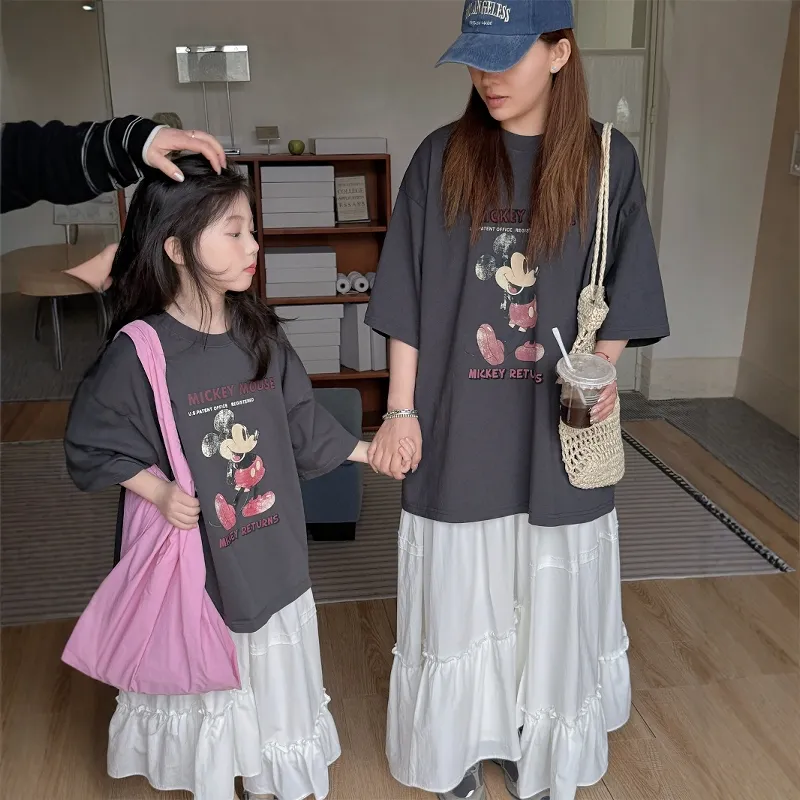 【90-160cm+親サイズ】毎日着たくなる 大人気 ゆったり カジュアル 親子ペア 半袖 Ｔシャツ