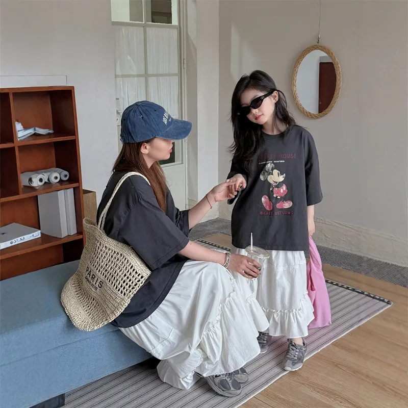 【90-160cm+親サイズ】毎日着たくなる 大人気 ゆったり カジュアル 親子ペア 半袖 Ｔシャツ