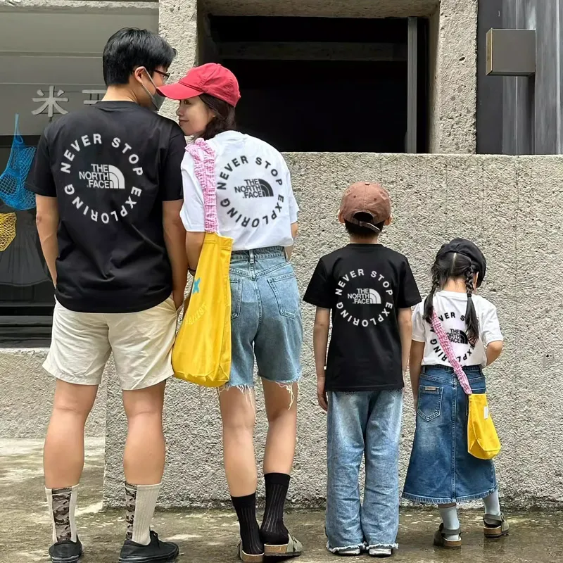 【90-160cm+親サイズ】リラックス感ある カジュアル 合わせやすい 親子ペア 半袖 Ｔシャツ