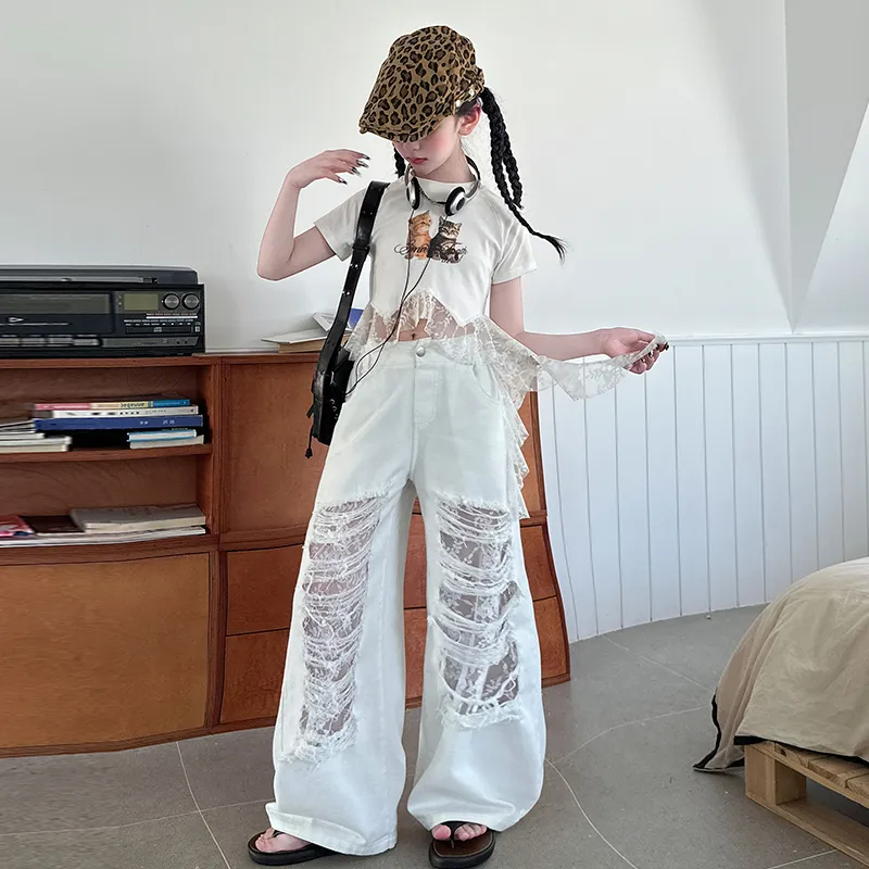 【120-170cm】毎日着たくなる おしゃれ クール デザイン満点 女の子 半袖Ｔシャツ/パンツ