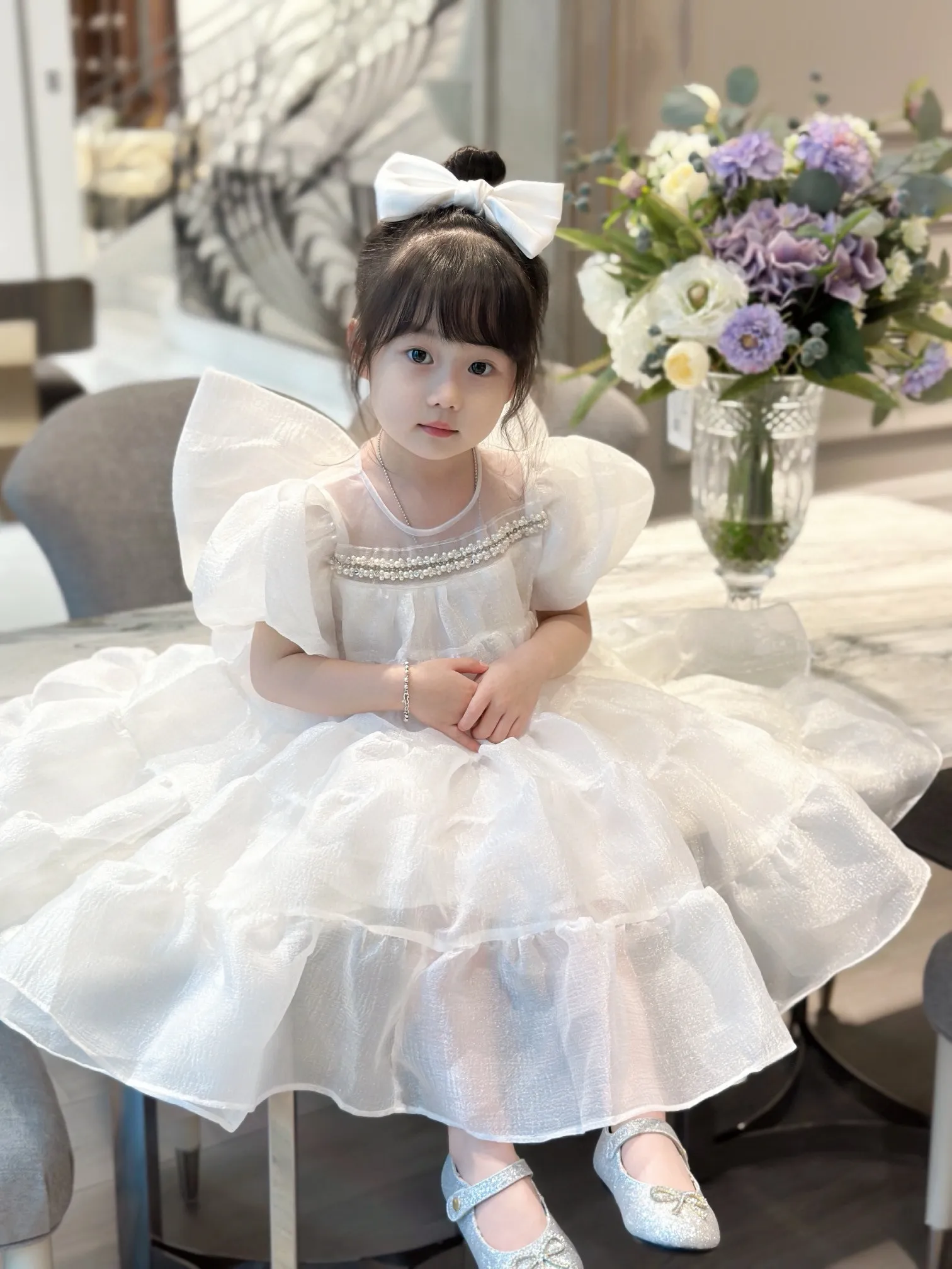 【100-150cm】オシャレ度高め プリンセス パーティー スウィート 女の子 ワンピース