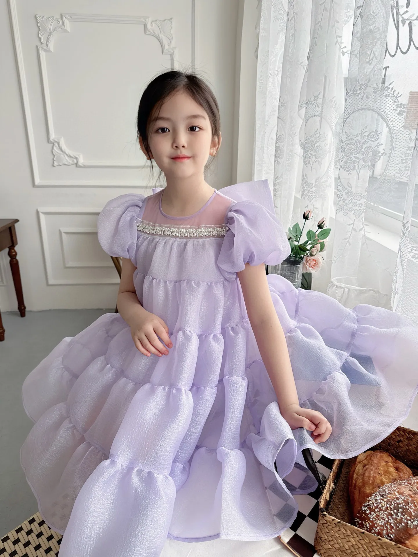 【100-150cm】オシャレ度高め プリンセス パーティー スウィート 女の子 ワンピース