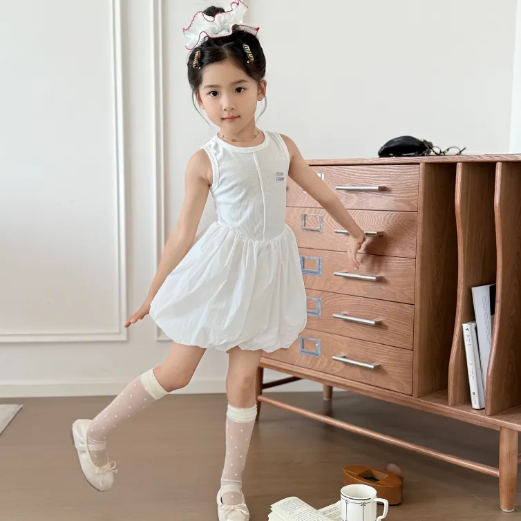 【100-160cm】おしゃれキッズ必見 きれいめ セレブリティ シンプル 女の子 ワンピース
