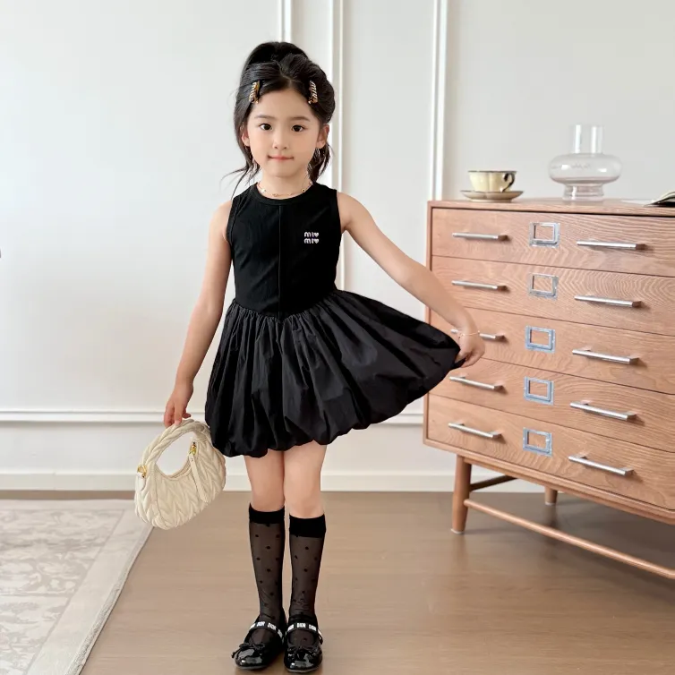 【100-160cm】おしゃれキッズ必見 きれいめ セレブリティ シンプル 女の子 ワンピース