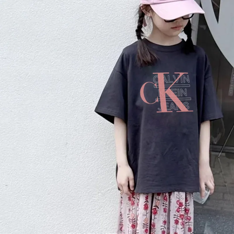 【90-160cm】毎日着たくなる アルファベット 合わせやすい 女の子 半袖 Ｔシャツ