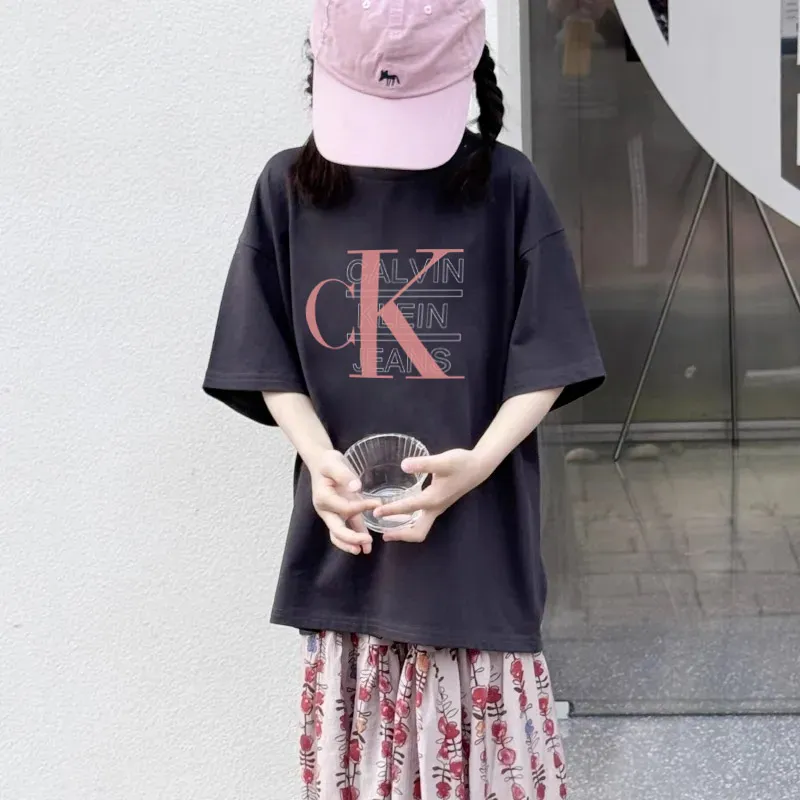 【90-160cm】毎日着たくなる アルファベット 合わせやすい 女の子 半袖 Ｔシャツ