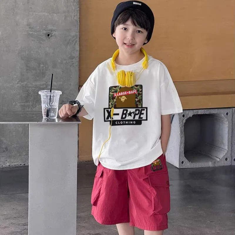 【90-150cm】存在感抜群 大活躍 トレンド  快適 クール 男の子 半袖Ｔシャツ＋ショートパンツ