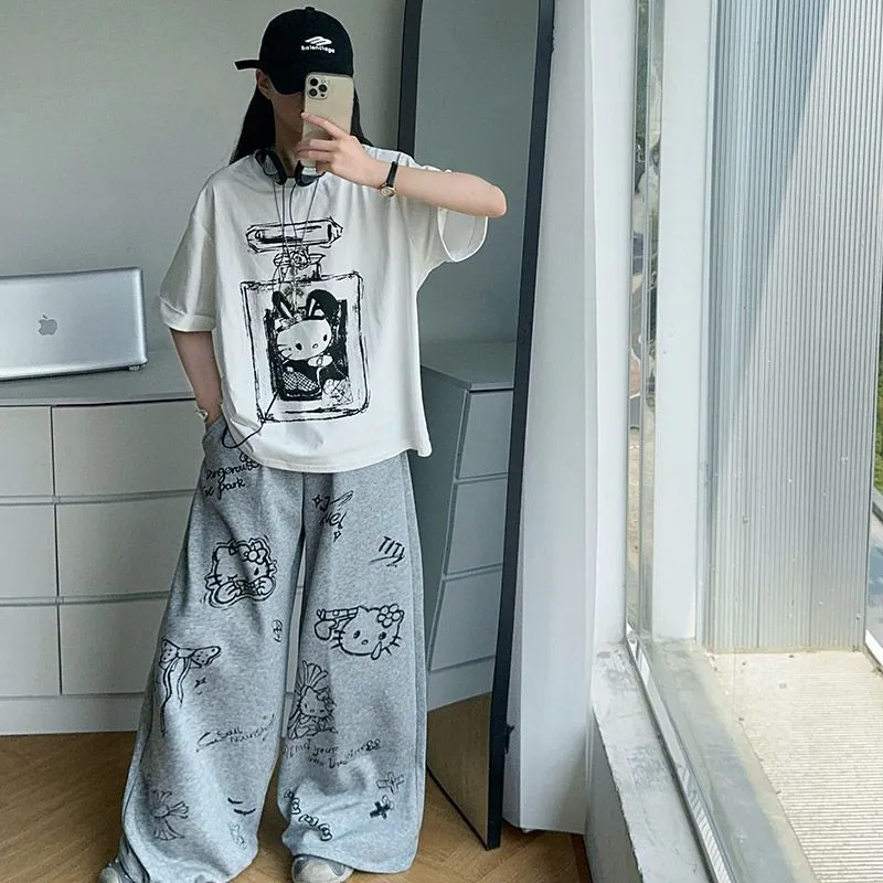 【120-170cm】存在感アップ  大人気 カジュアル クール 女の子 半袖Ｔシャツ/ワイドレッグパンツ
