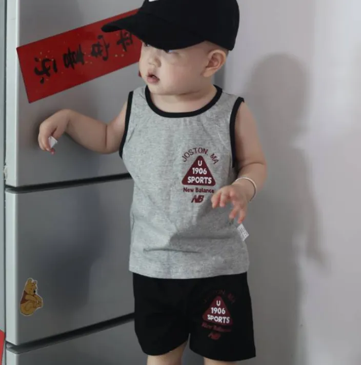 【80-120cm】二点セット 絶対後悔しない 大活躍 快適 カジュアル タンクトップ＋ショートパンツ セットアップ