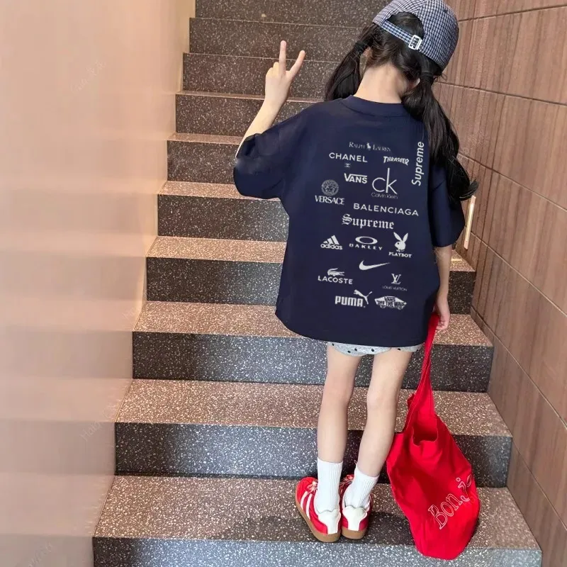 【90-160cm】オシャレ度高め 注目度UP カジュアル 合わせやすい 女の子 半袖 Ｔシャツ