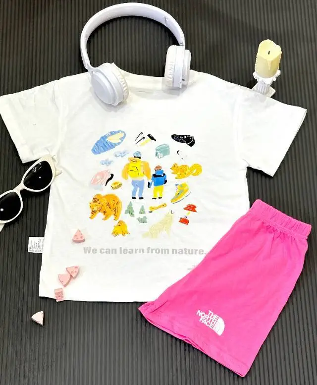 【80-120cm】二点セット 元気いっぱい 大注目 カジュアル 快適 タンクトップ/Ｔシャツ＋ショートパンツ セットアップ