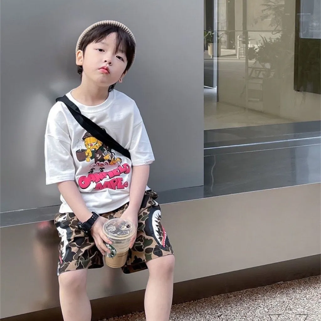 【90-160cm】コンフォート感抜群 カジュアル プリント 合わせやすい 男の子 半袖 Ｔシャツ