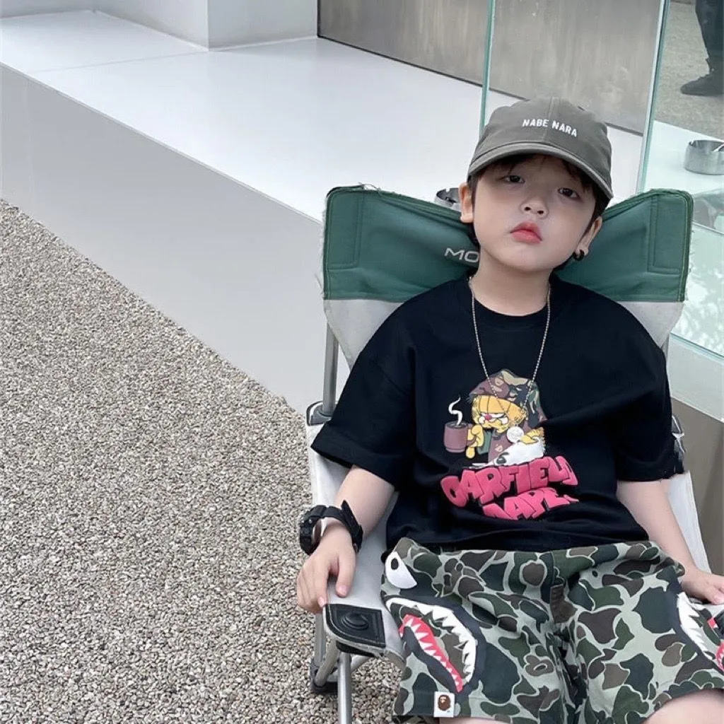 【90-160cm】コンフォート感抜群 カジュアル プリント 合わせやすい 男の子 半袖 Ｔシャツ